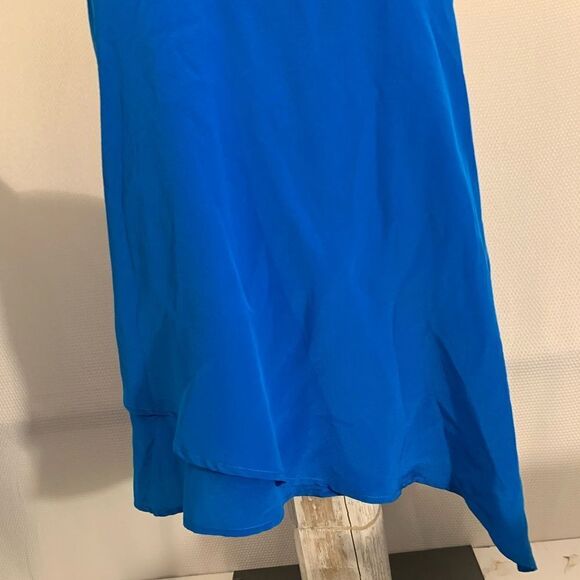 Lavendar Brown Womens Tank Top Blue Silk V Neck Racerback Size Small - Picture 6 of 13